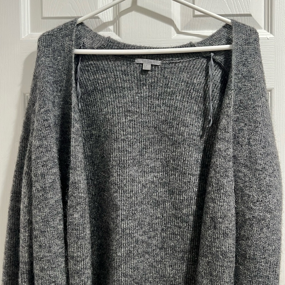 Wool knit long cardigan